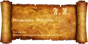 Neumayer Mónika névjegykártya